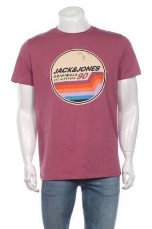 Мъжка тениска Originals By Jack & Jones, Размер L, Цвят Розов, Памук, Цена 31,85 лв.