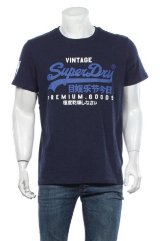 Мъжка тениска Superdry, Размер XL, Цвят Син, 60% памук, 40% полиестер, Цена 48,30 лв.