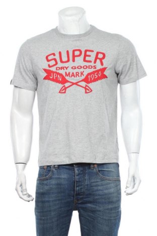 Мъжка тениска Superdry, Размер M, Цвят Сив, 57% памук, 43% полиестер, Цена 33,60 лв.