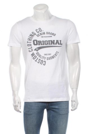 Мъжка тениска Tom Tailor, Размер M, Цвят Бял, Памук, Цена 34,30 лв.