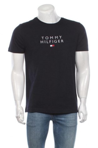 Tricou de bărbați Tommy Hilfiger, Mărime L, Culoare Albastru, Bumbac, Preț 190,29 Lei