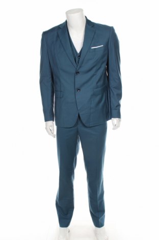 Мъжки костюм, Размер L, Цвят Син, 70% полиестер, 30% вискоза, Цена 80,62 лв.