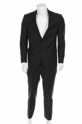 Мъжки костюм, Размер L, Цвят Черен, 43% вълна, 53% полиестер, 4% еластан, Цена 54,60 лв.