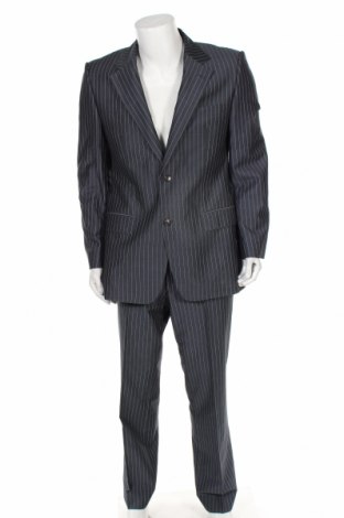 Мъжки костюм BOSS, Размер L, Цвят Син, 55% вълна, 45% памук, Цена 186,00 лв.