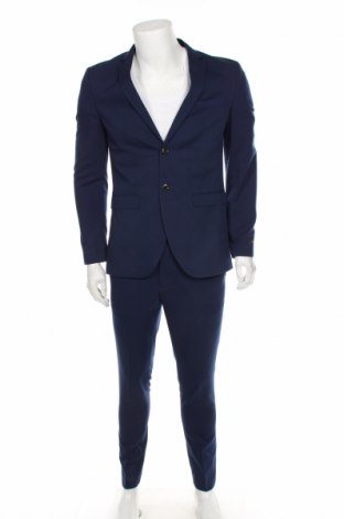 Costum de bărbați Jack & Jones, Mărime L, Culoare Albastru, 78% poliester, 17% viscoză, 5% elastan, Preț 237,66 Lei