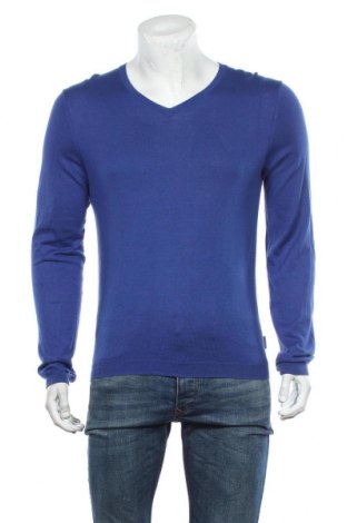 Męski sweter Calvin Klein, Rozmiar M, Kolor Niebieski, 55% jedwab, 45% bawełna, Cena 275,08 zł