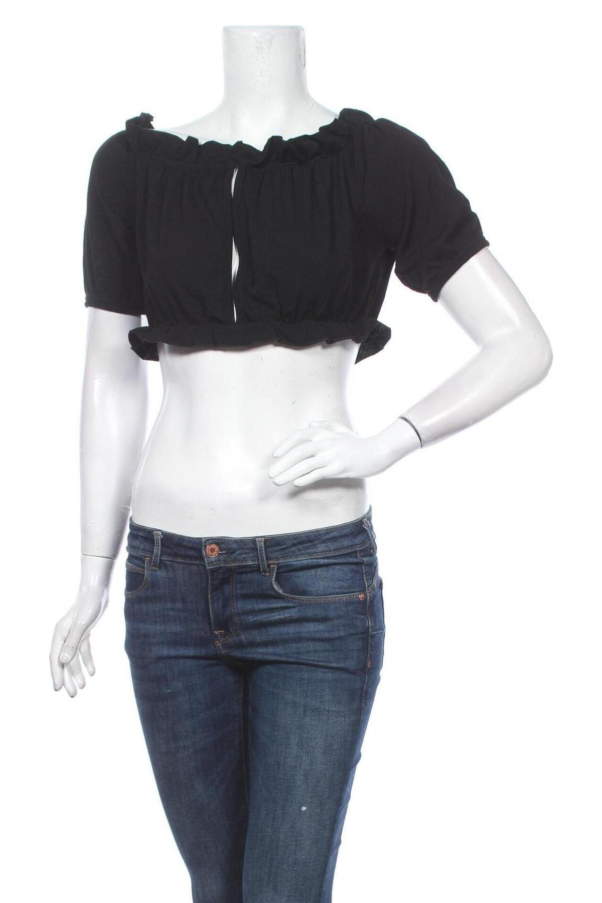 Дамска блуза Boohoo, Размер XS, Цвят Черен, Цена 3,02 лв.