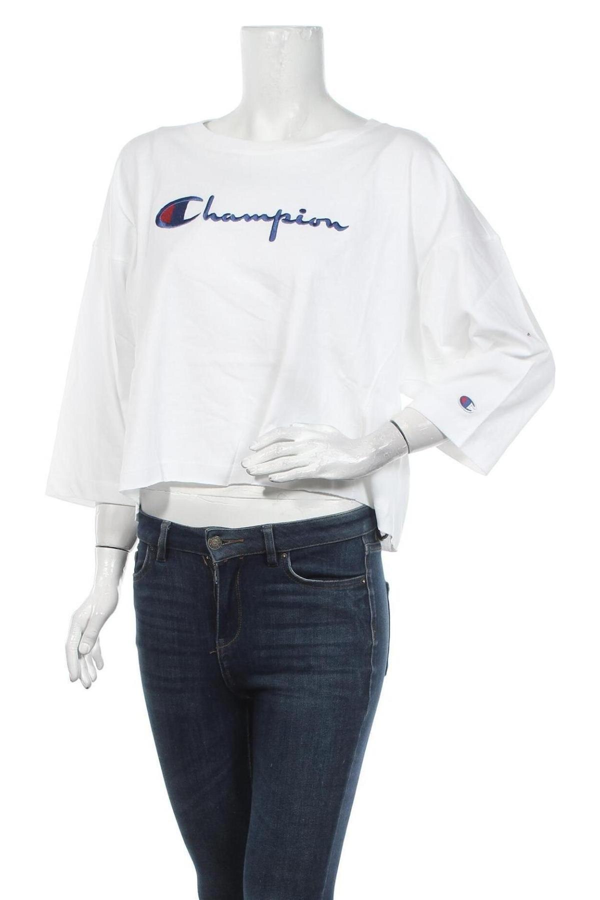 Γυναικεία μπλούζα Champion, Μέγεθος L, Χρώμα Λευκό, Βαμβάκι, Τιμή 12,22 €