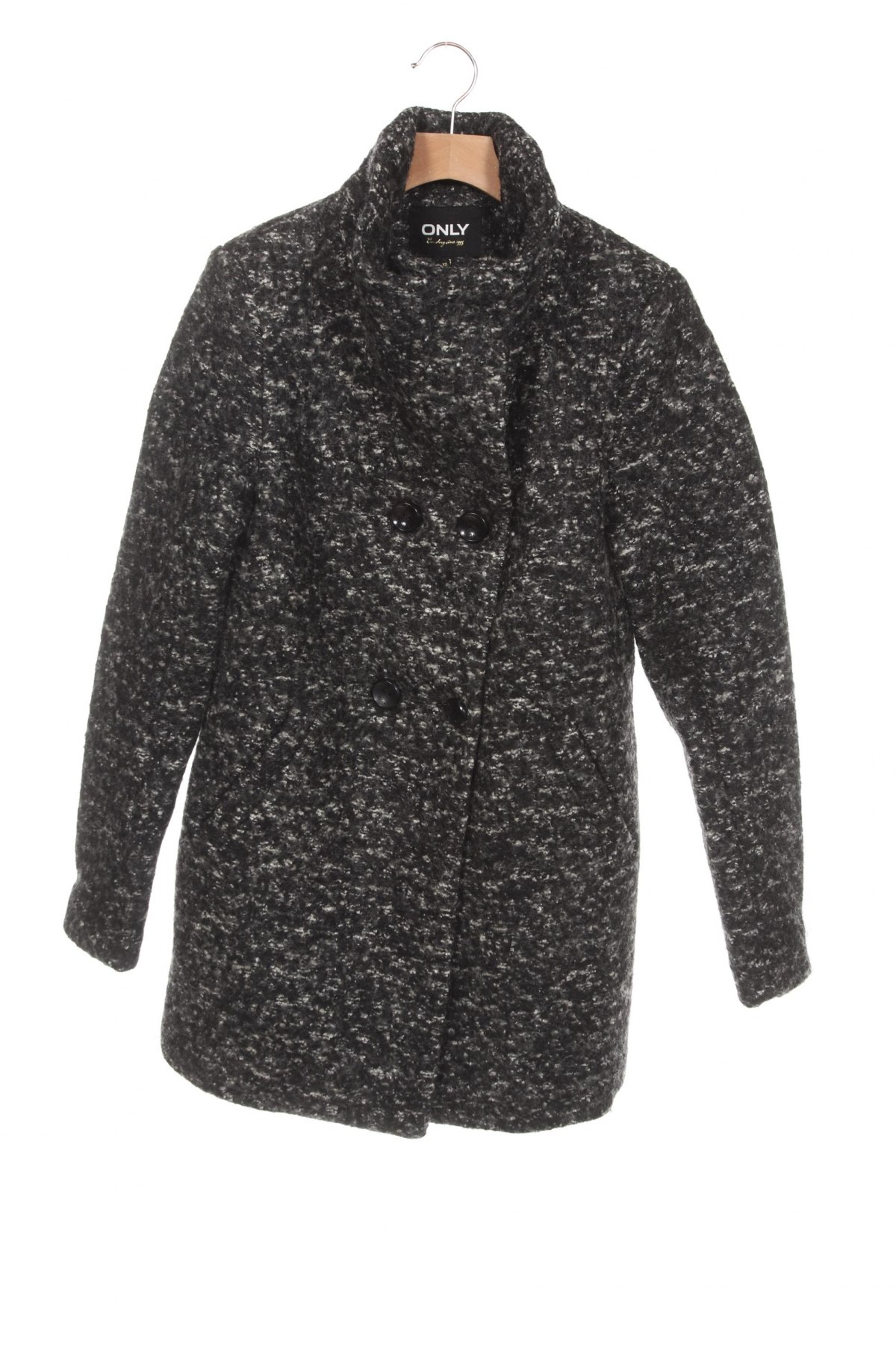 Дамско палто ONLY, Размер XS, Цвят Сив, 70% полиестер, 30% вълна, Цена 141,75 лв.