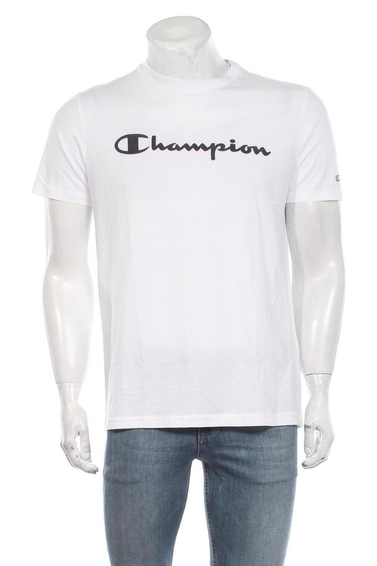 Ανδρικό t-shirt Champion, Μέγεθος L, Χρώμα Λευκό, Βαμβάκι, Τιμή 17,78 €