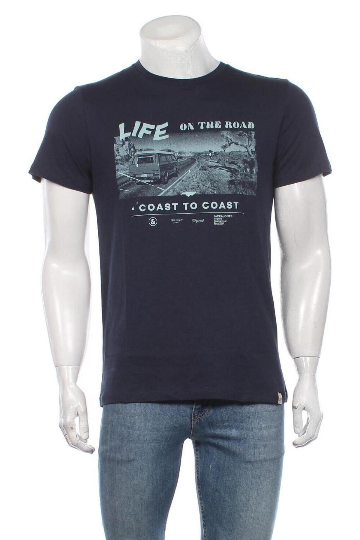 Ανδρικό t-shirt Originals By Jack & Jones, Μέγεθος S, Χρώμα Μπλέ, Βαμβάκι, Τιμή 18,95 €