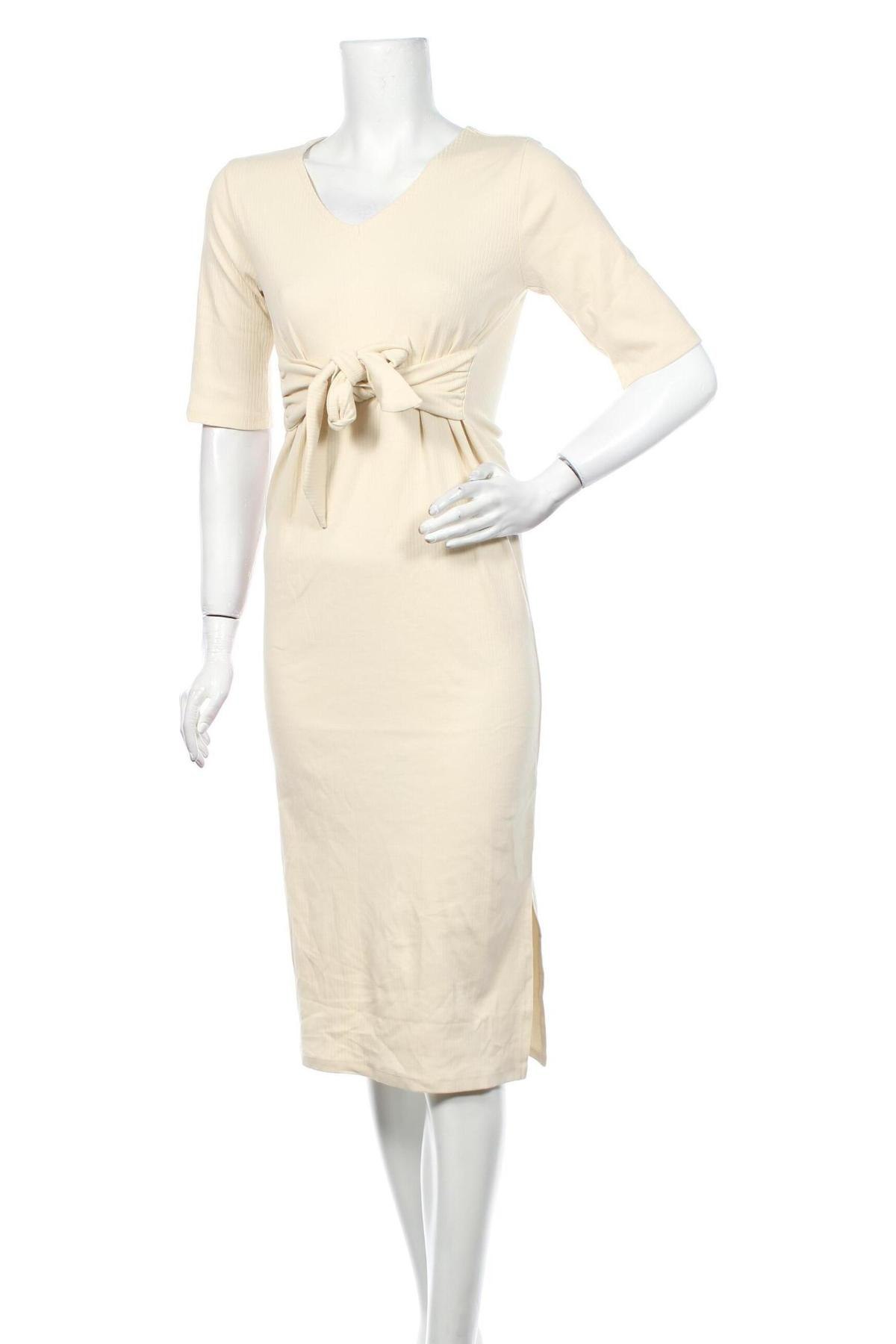 Kleid für Schwangere Mamalicious, Größe M, Farbe Beige, 95% Baumwolle, 5% Elastan, Preis 52,14 €
