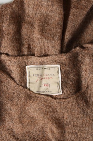 Дамски пуловер Pepe Jeans, Размер XS, Цвят Кафяв, Цена 62,00 лв.
