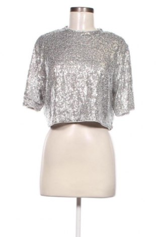 Дамска блуза H&M, Размер M, Цвят Сребрист, Цена 17,67 лв.