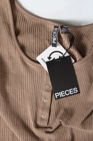 Γυναικεία μπλούζα Pieces, Μέγεθος L, Χρώμα Καφέ, Τιμή 8,30 €