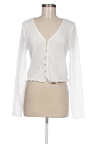 Damen Strickjacke H&M Divided, Größe L, Farbe Weiß, Preis 32,01 €