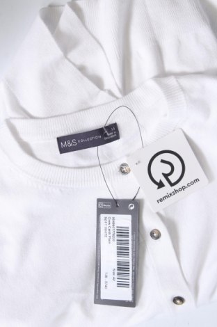 Damen Strickjacke Marks & Spencer, Größe L, Farbe Weiß, Preis 31,96 €