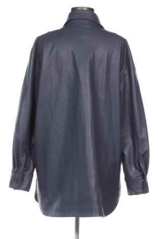 Дамска кожена риза H&M, Размер L, Цвят Син, Цена 39,53 лв.