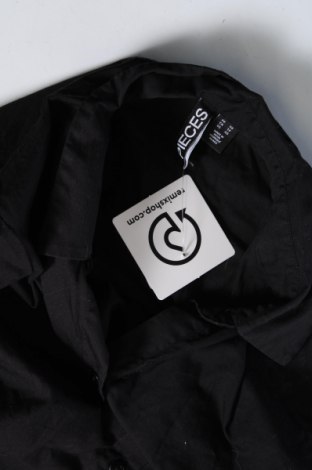 Γυναικείο πουκάμισο Pieces, Μέγεθος XS, Χρώμα Μαύρο, Τιμή 7,35 €