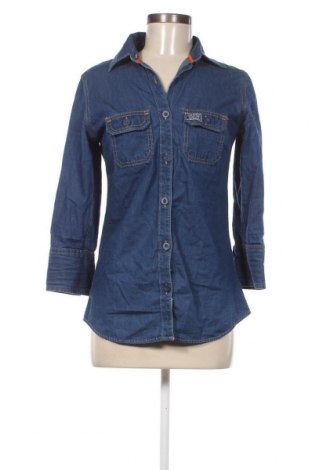 Γυναικείο πουκάμισο Superdry, Μέγεθος S, Χρώμα Μπλέ, Τιμή 14,47 €