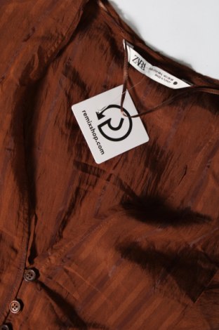 Дамска риза Zara, Размер M, Цвят Кафяв, Цена 8,10 лв.
