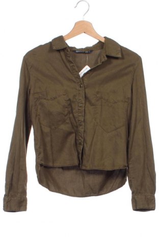 Γυναικείο πουκάμισο Zara, Μέγεθος XS, Χρώμα Πράσινο, Τιμή 14,84 €