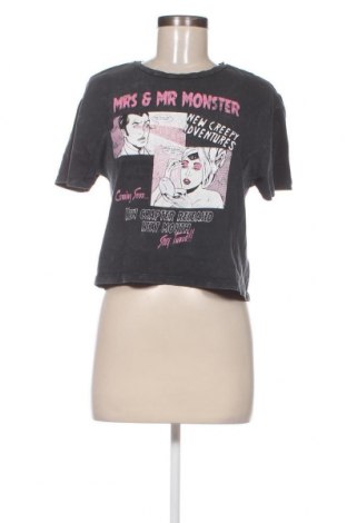 Γυναικείο t-shirt Bershka, Μέγεθος S, Χρώμα Γκρί, Τιμή 6,65 €