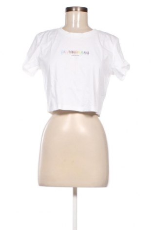 Damen T-Shirt Calvin Klein Jeans, Größe L, Farbe Weiß, Preis € 25,57