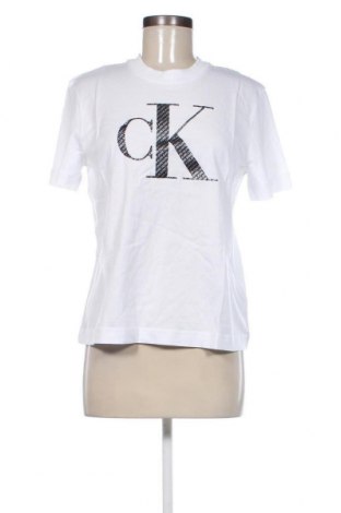 Damen T-Shirt Calvin Klein Jeans, Größe L, Farbe Weiß, Preis 25,57 €