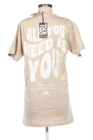 Γυναικείο t-shirt Viral Vibes, Μέγεθος S, Χρώμα  Μπέζ, Τιμή 18,56 €