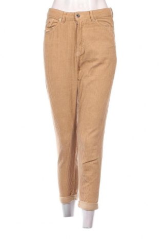Pantaloni de velvet de femei Bershka, Mărime S, Culoare Bej, Preț 101,79 Lei
