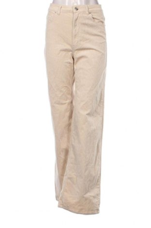 Pantaloni de velvet de femei H&M Divided, Mărime S, Culoare Bej, Preț 151,32 Lei