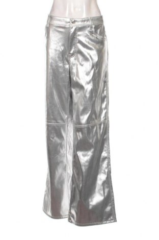 Pantaloni de femei Bershka, Mărime XL, Culoare Argintiu, Preț 44,61 Lei