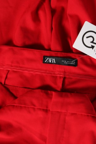 Дамски панталон Zara, Размер S, Цвят Червен, Цена 15,63 лв.