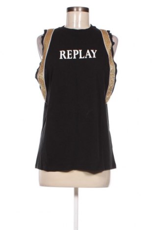 Γυναικείο αμάνικο μπλουζάκι Replay, Μέγεθος L, Χρώμα Μαύρο, Τιμή 22,27 €