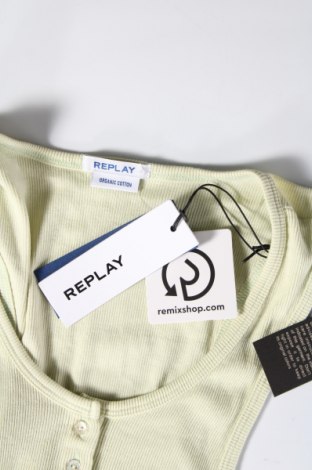Γυναικείο αμάνικο μπλουζάκι Replay, Μέγεθος L, Χρώμα Πράσινο, Τιμή 16,70 €