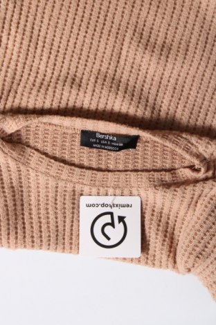 Дамски пуловер Bershka, Размер S, Цвят Бежов, Цена 13,92 лв.