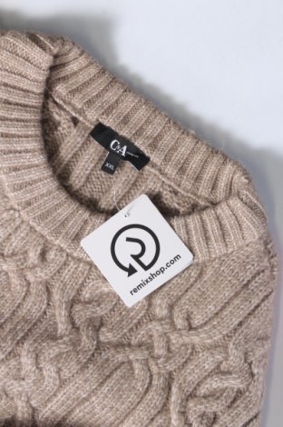 Дамски пуловер C&A, Размер XXL, Цвят Бежов, Цена 9,28 лв.