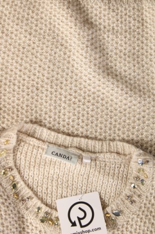 Дамски пуловер Canda, Размер M, Цвят Бежов, Цена 7,54 лв.