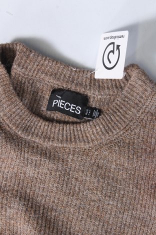 Γυναικείο πουλόβερ Pieces, Μέγεθος L, Χρώμα Καφέ, Τιμή 2,51 €