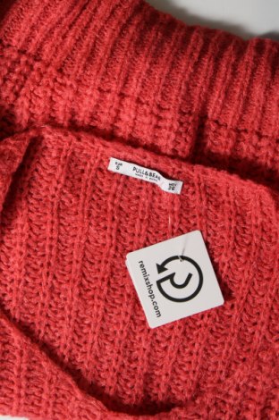 Дамски пуловер Pull&Bear, Размер S, Цвят Червен, Цена 11,60 лв.