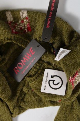 Дамски пуловер Romwe, Размер M, Цвят Зелен, Цена 18,40 лв.