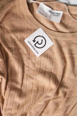 Дамски пуловер Selected Femme, Размер S, Цвят Бежов, Цена 12,30 лв.