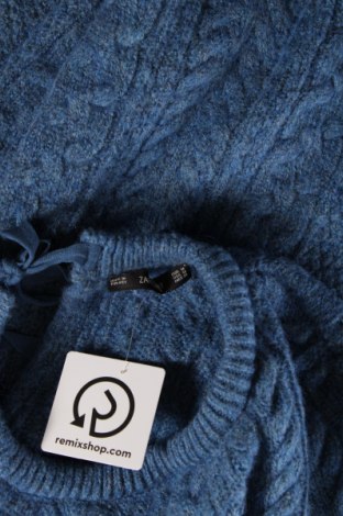 Дамски пуловер Zara Knitwear, Размер M, Цвят Син, Цена 10,80 лв.