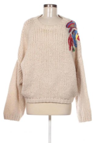Дамски пуловер Zara Knitwear, Размер M, Цвят Бежов, Цена 13,50 лв.