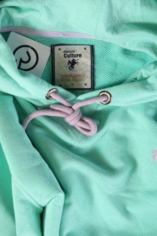 Γυναικείο φούτερ Denim Culture, Μέγεθος L, Χρώμα Πράσινο, Τιμή 14,38 €