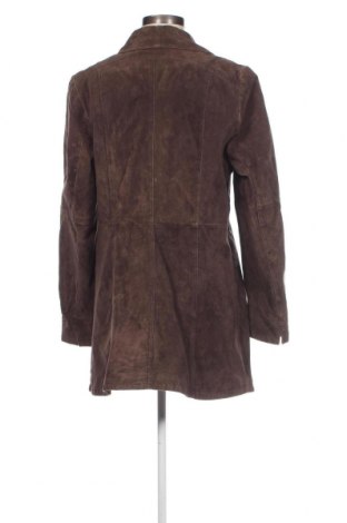 Дамско кожено палто C&A, Размер L, Цвят Кафяв, Цена 31,35 лв.