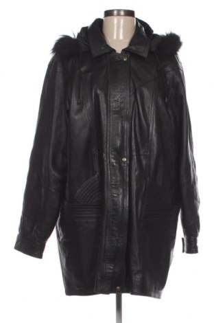 Дамско кожено яке, Размер XL, Цвят Черен, Цена 70,62 лв.