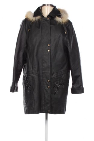 Дамско кожено яке, Размер XL, Цвят Черен, Цена 72,76 лв.