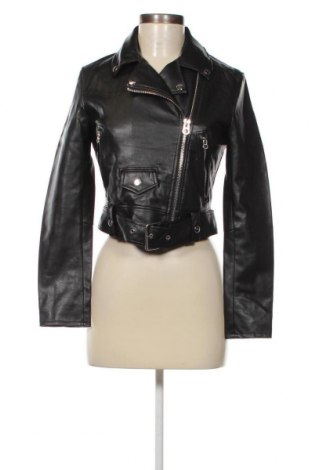 Dámska kožená bunda  Bershka, Veľkosť S, Farba Čierna, Cena  24,63 €